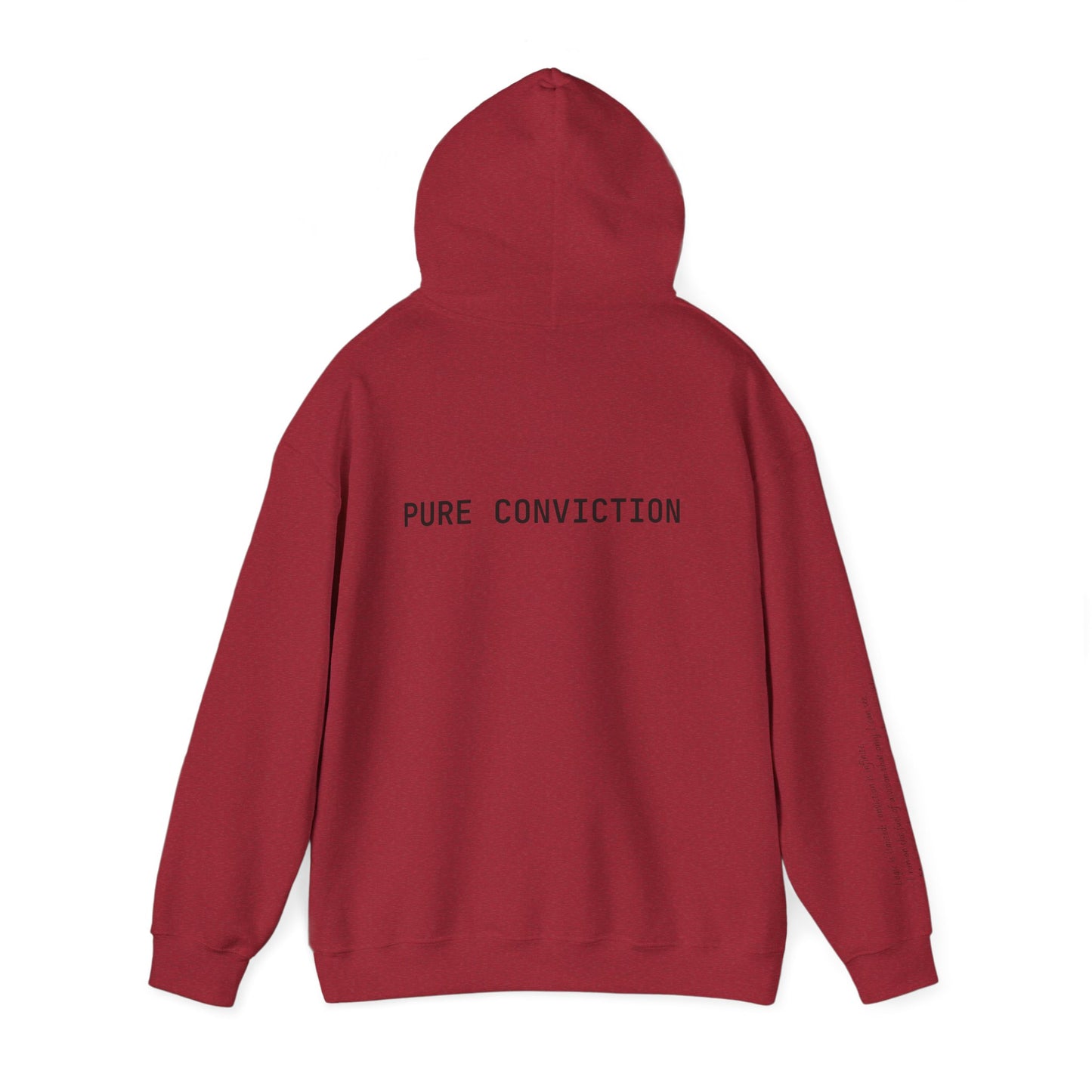 "Pure Conviction" Hoodie  - Sleeve Print Affirmation
