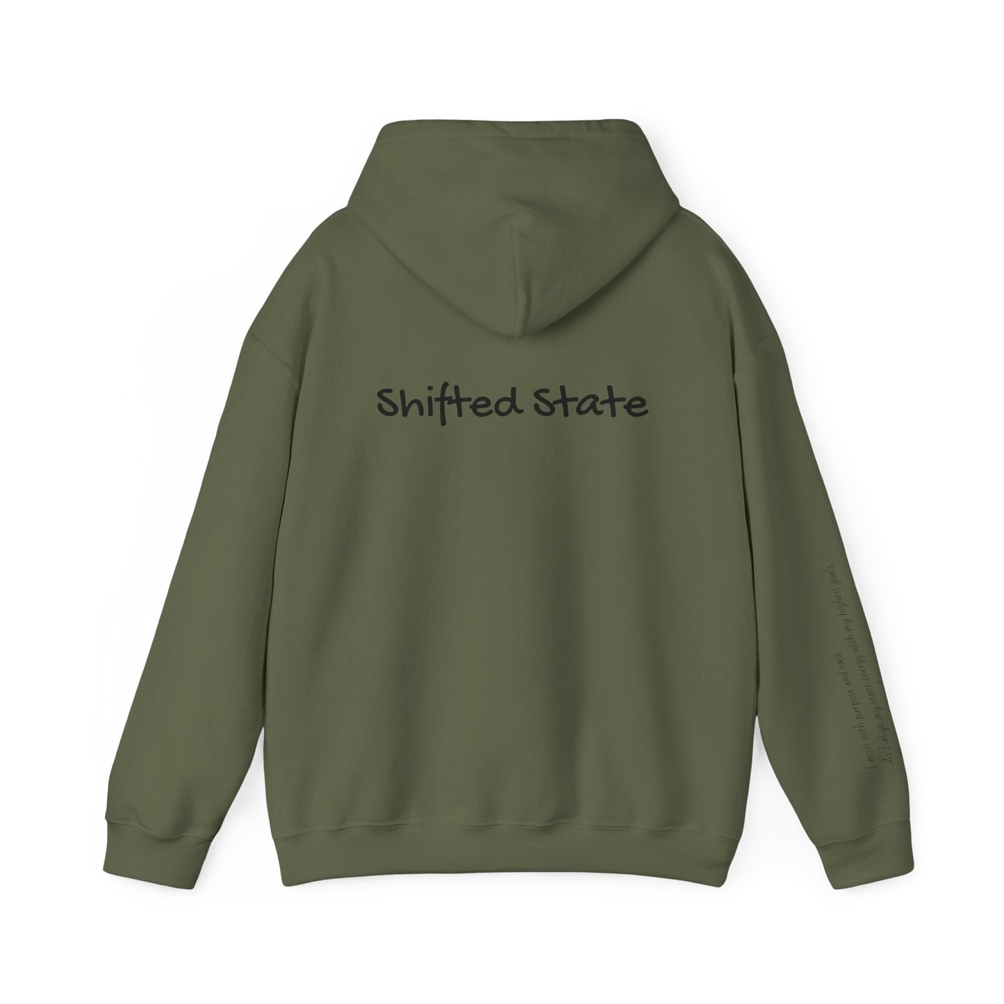 Shifted State Hoodie- Sleeve Print Affirmation