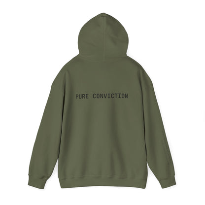 "Pure Conviction" Hoodie  - Sleeve Print Affirmation