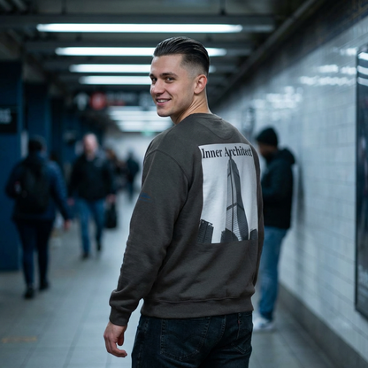 "Inner Architect" Crewneck - Heavyweight Sleeve Print Sweatshirt