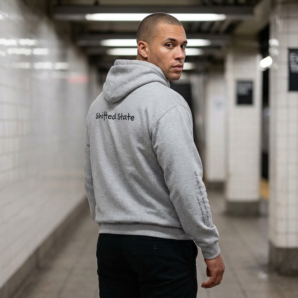 Shifted State Hoodie- Sleeve Print Affirmation