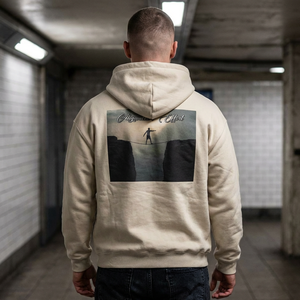 "Alignment > Effort Hoodie -Sleeve Print Affirmation